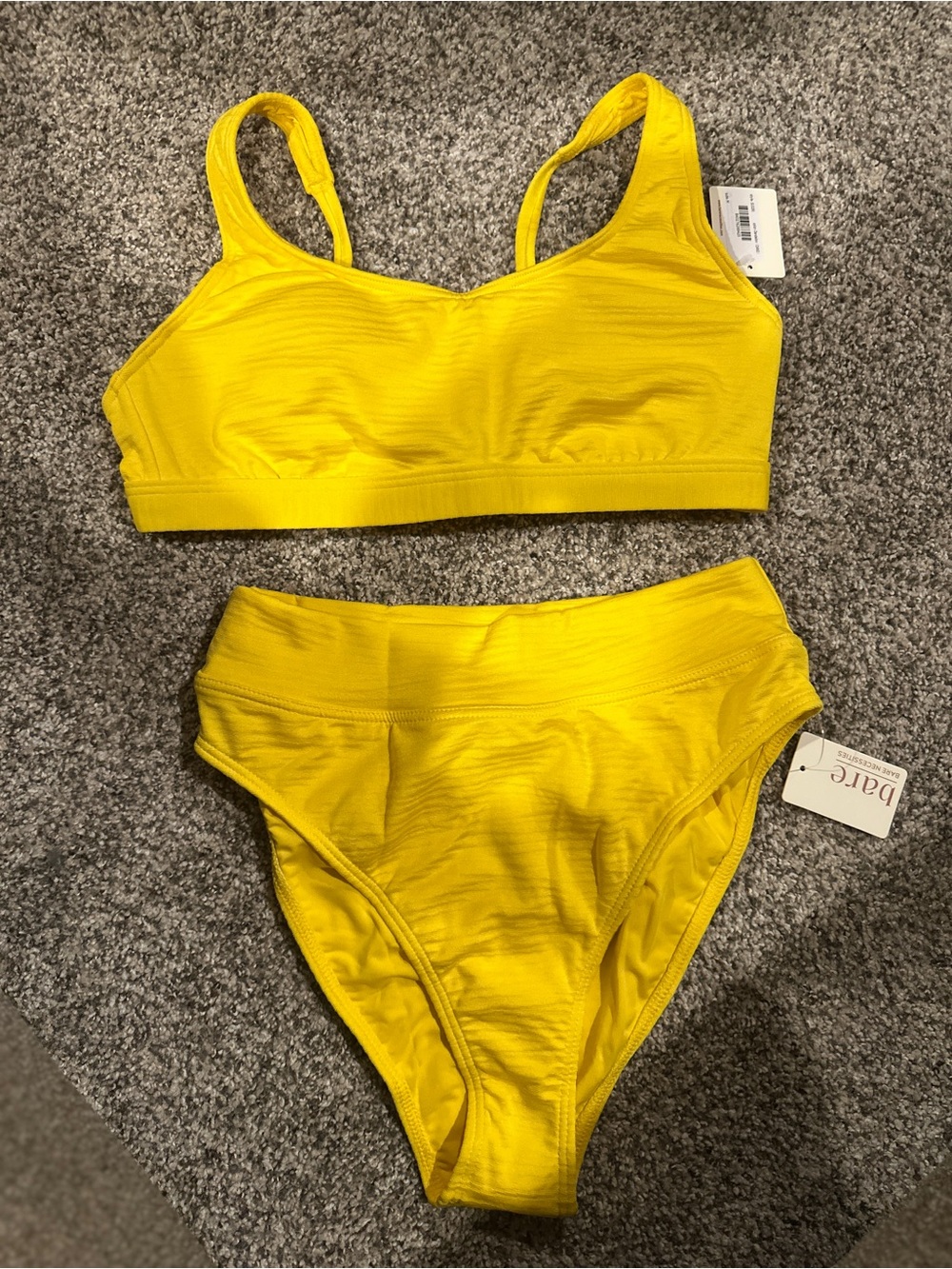 Women's Yellow High-Waist Bikini Set